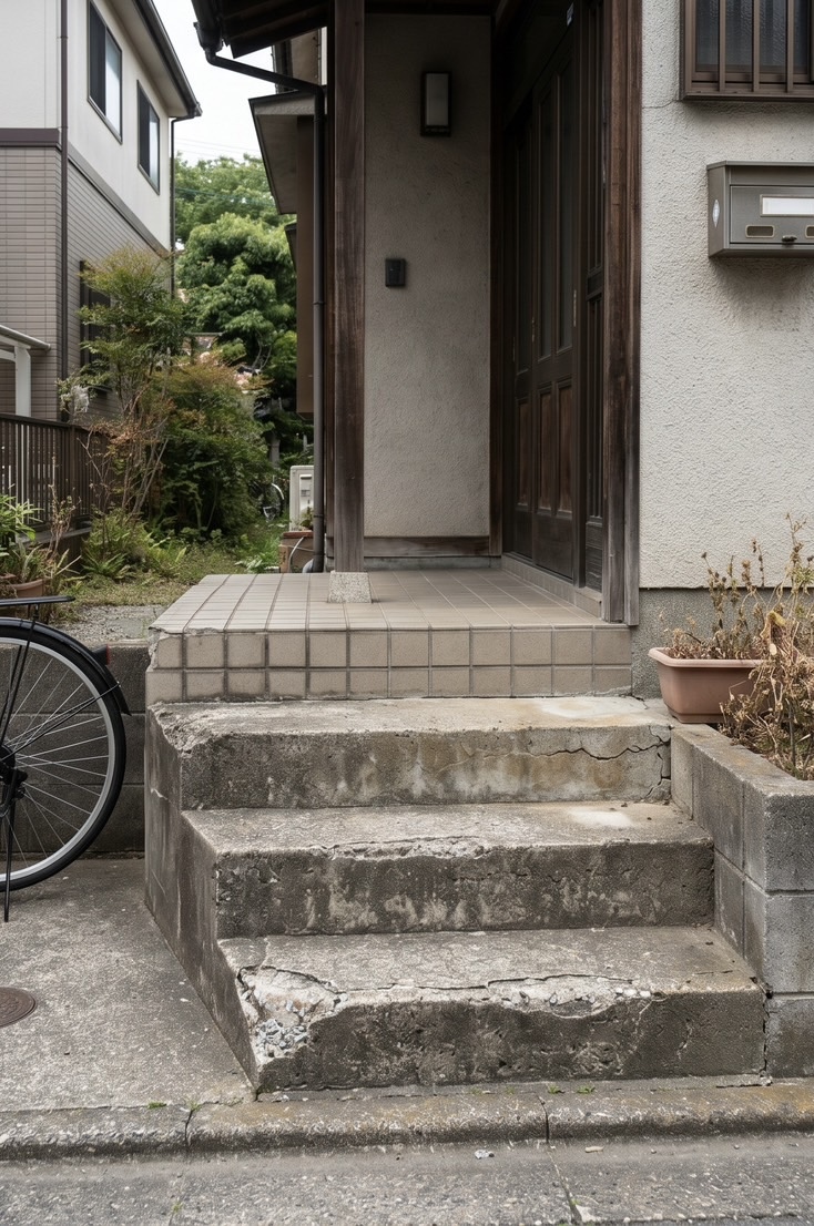 外階段手すり設置 施工前